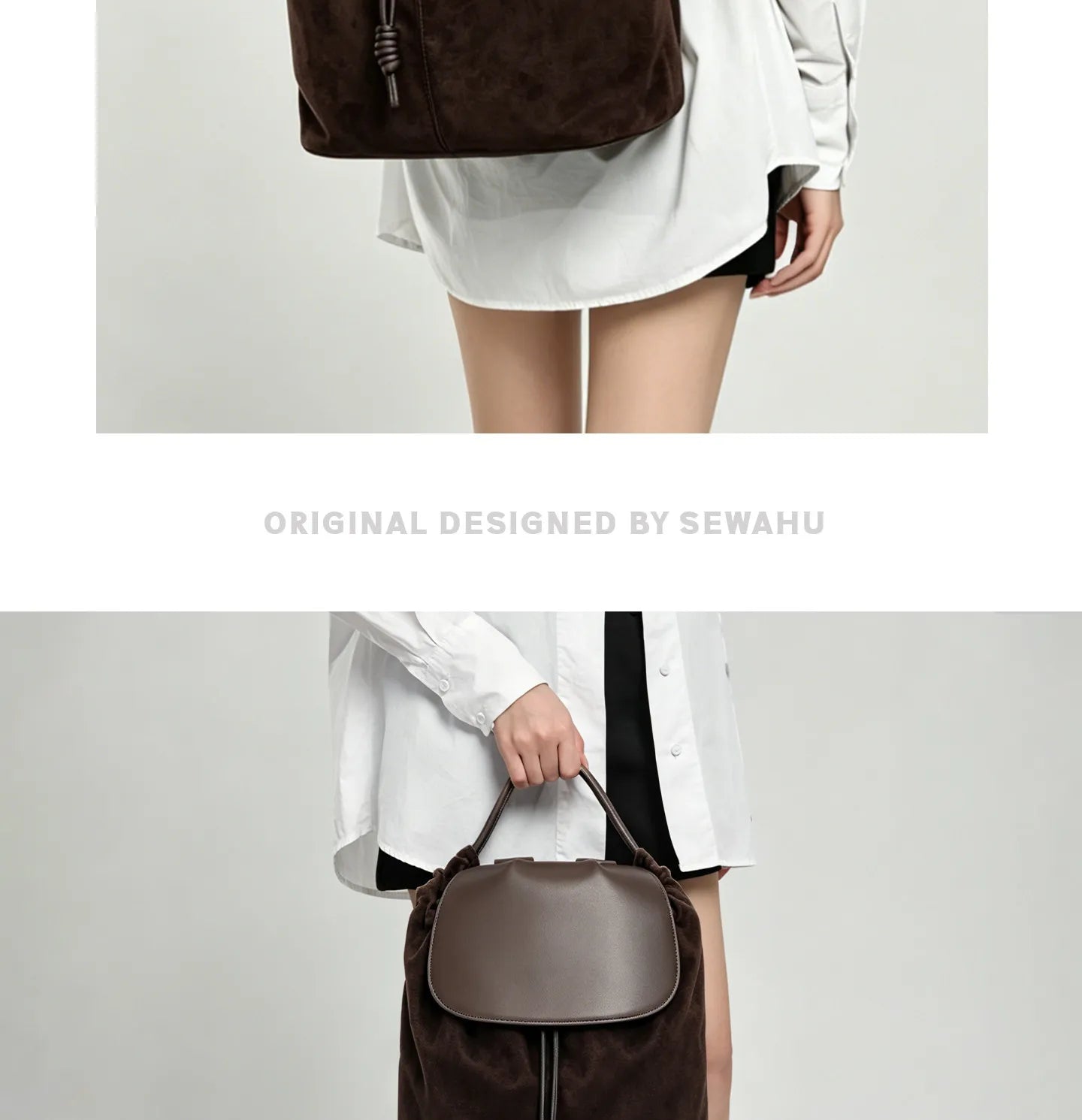 Versatile Large Capacity Suede Leather Bucket Backpack | Trendy Design