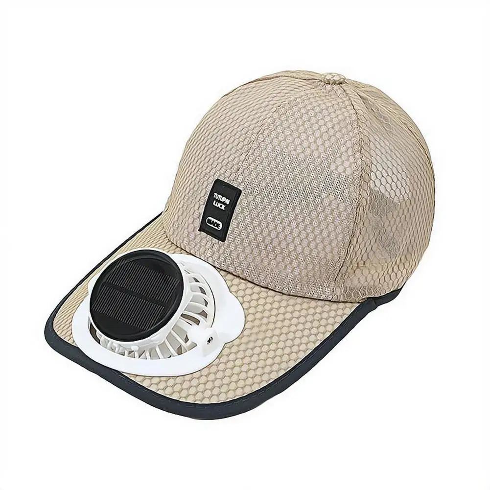 Breathable Summer Mesh Baseball Hat with Solar Fan & UV Protection