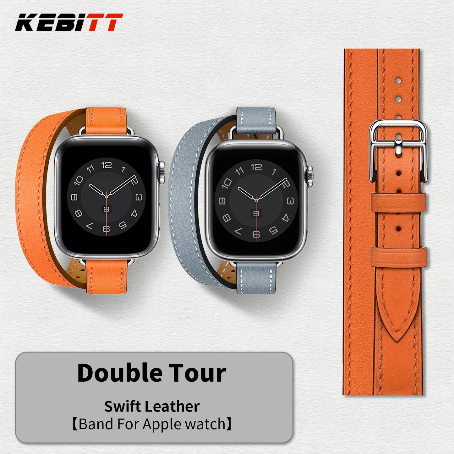 Stylish Double Tour Leather Watch Band for Women | 42mm & 41mm