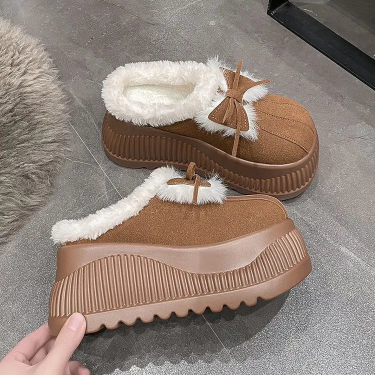 Women's Platform Fur Slippers | Cozy Stylish Winter Mules
