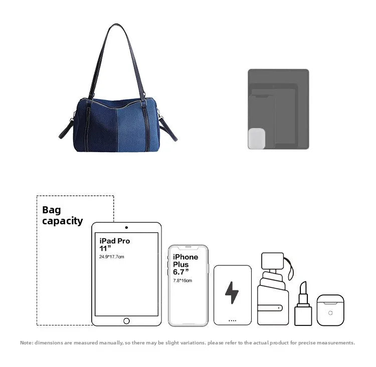 Bolso cruzado de mezclilla para mujer | Bolso de mano versátil y elegante