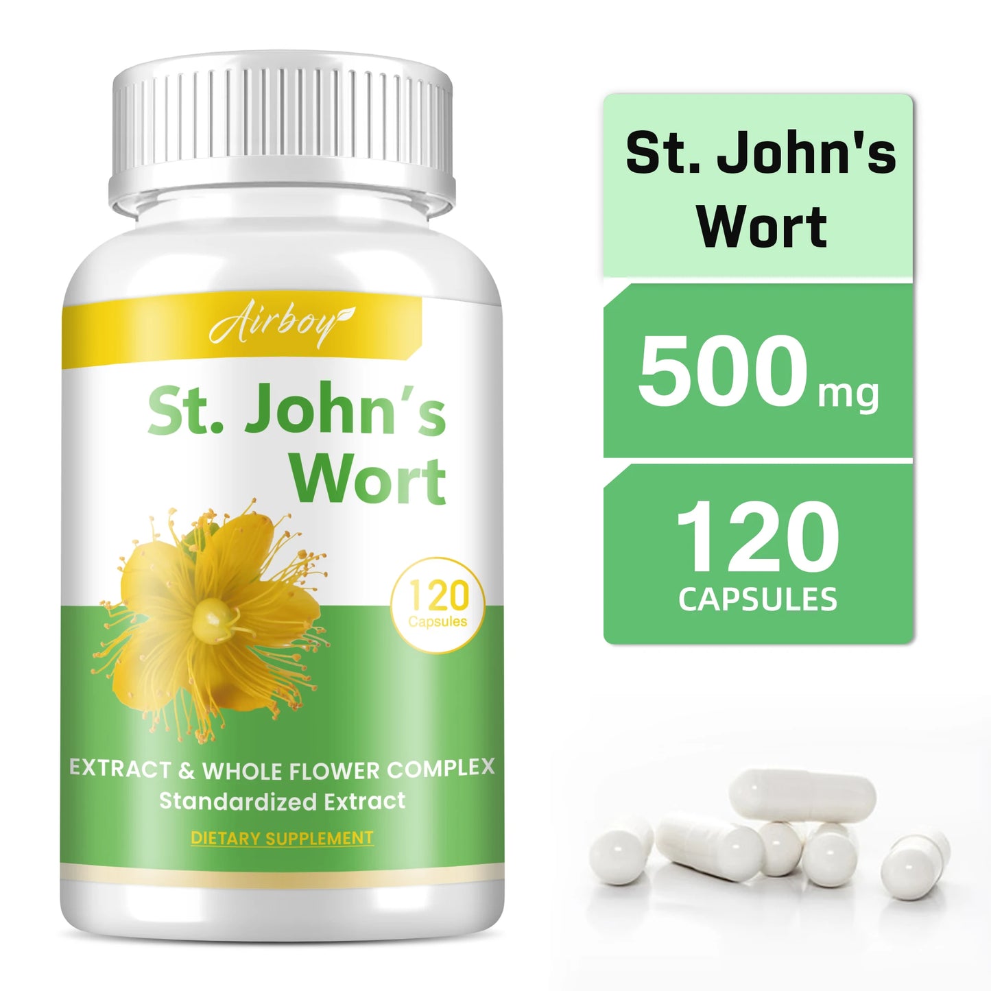 St. John's Wort Capsules | Boost Mood, Relieve Stress & Enhance Cognition