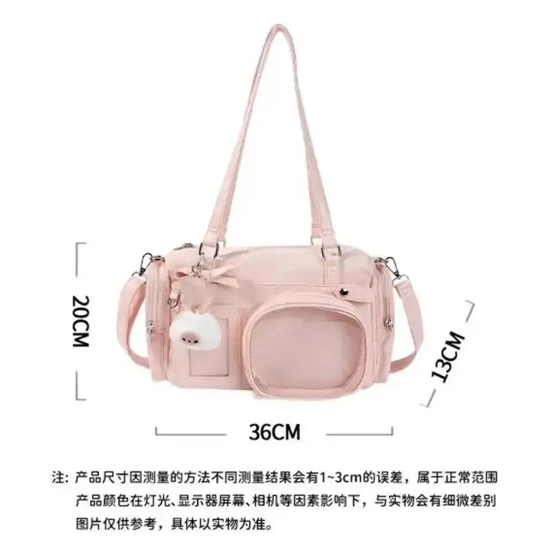 Cute Transparent Bow Shoulder Bag | Large Capacity Crossbody Handbag