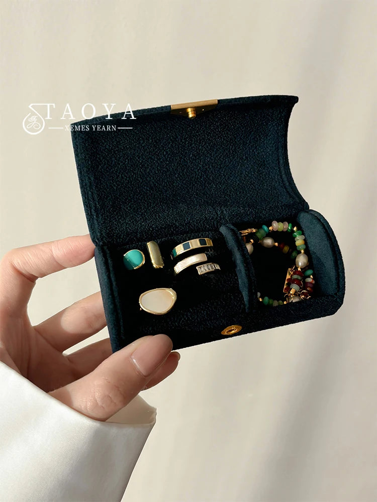 Portable Mini Jewelry Storage Box for Business Trips | Light Luxury
