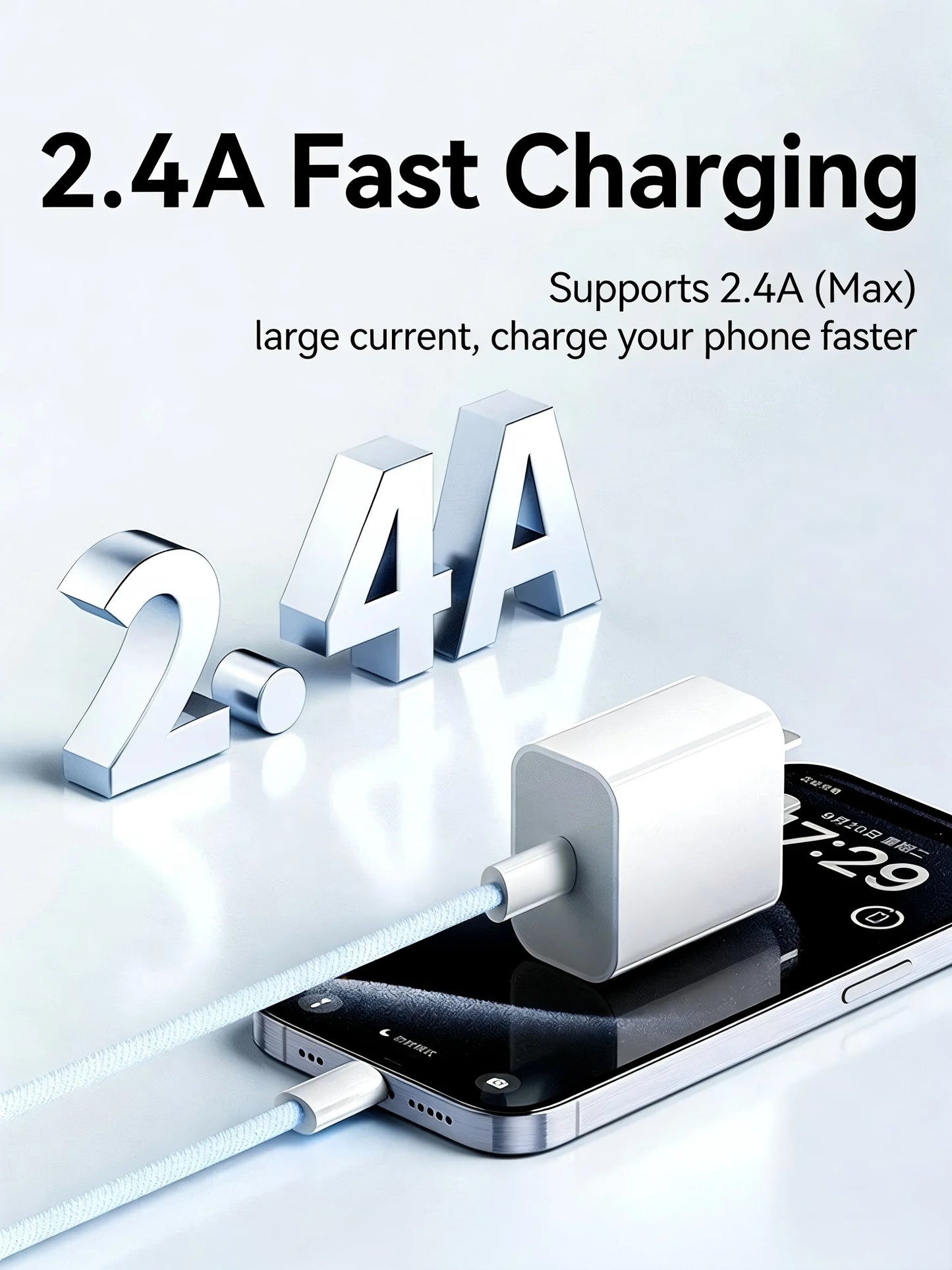 30W Fast Charge USB-C Data Cable for iPhone | Braided & Durable