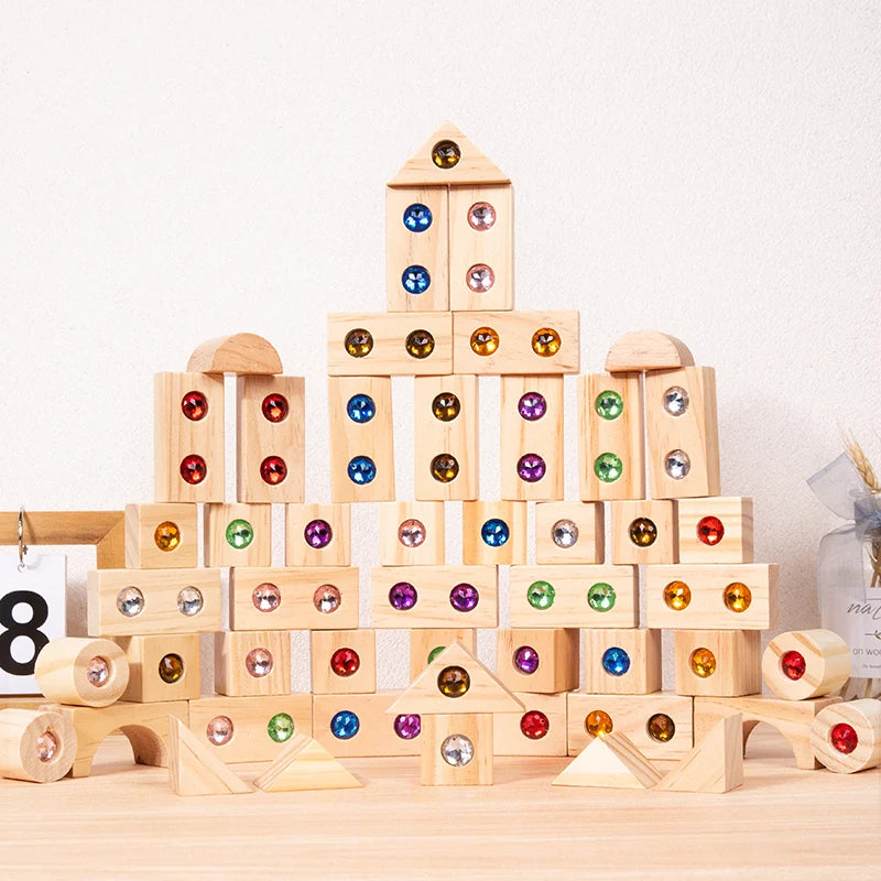 Colorful Kids Wooden Stacking Blocks | Educational Creative Toy