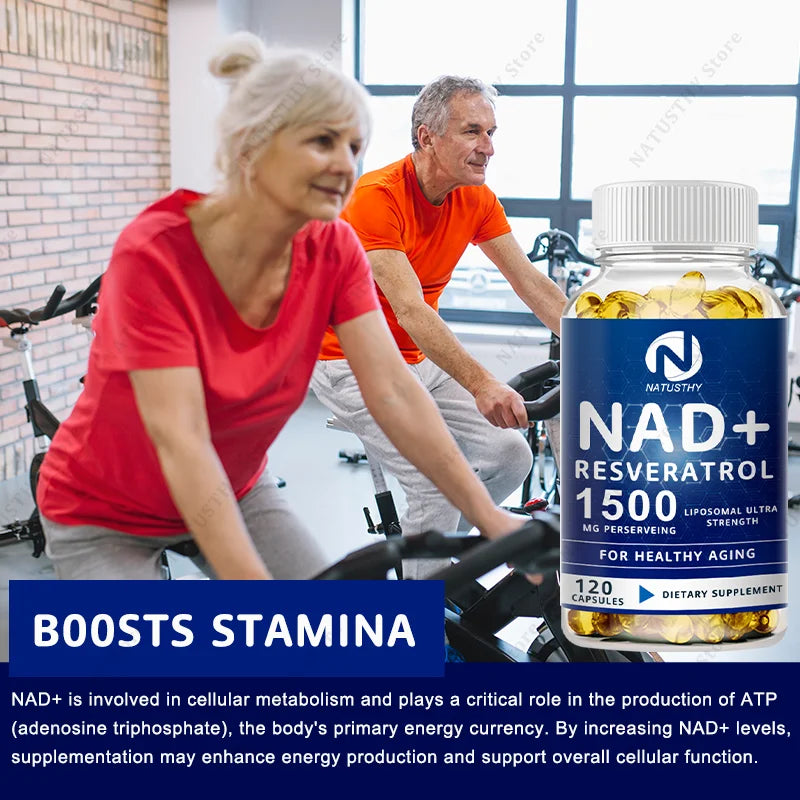 1500MG NAD+ Supplement with Trans-Resveratrol for Energy & Health