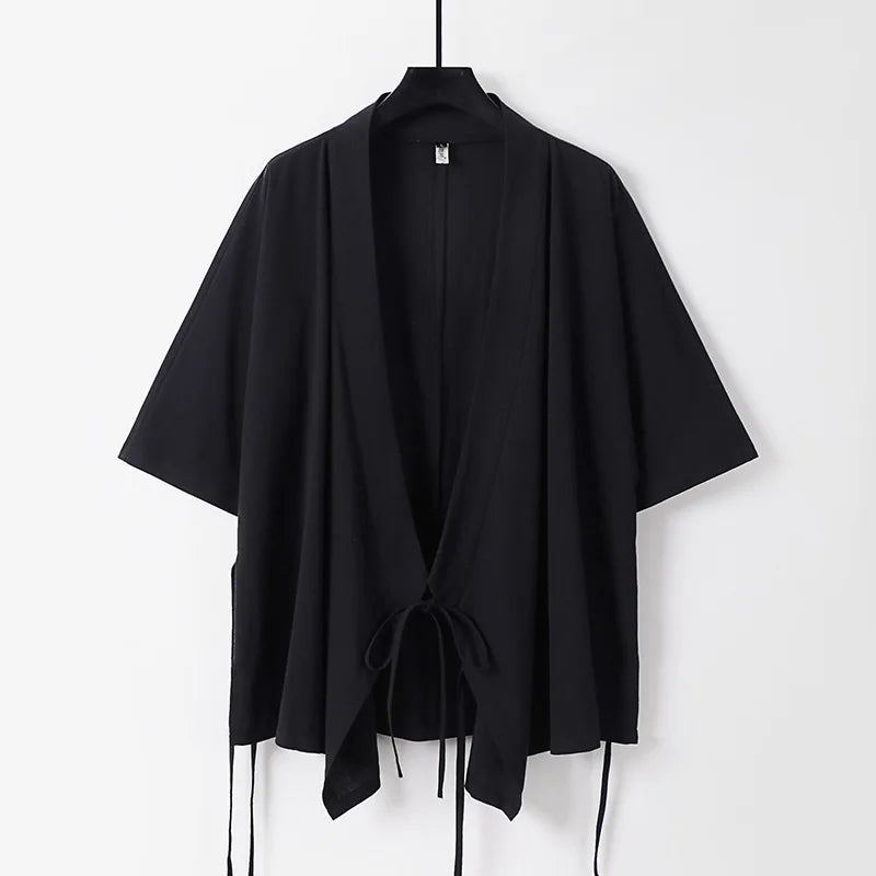 Plus Size Men's Kimono Cardigan & Pants Set | Stylish Yukata Outfit
