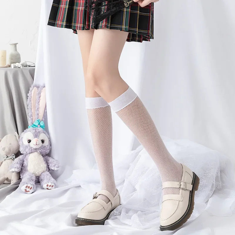 Stylish Mesh Fishnet Stockings for Women | Fashionable Knee Socks