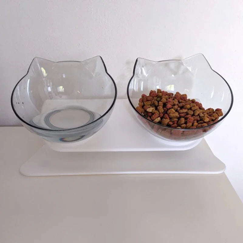 Non-Slip Double Pet Bowl with Stand | Ideal for Cats and Dogs