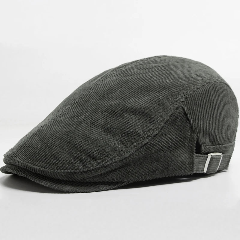 Unisex Corduroy Beret Hat | Vintage Newsboy Cap for All Seasons