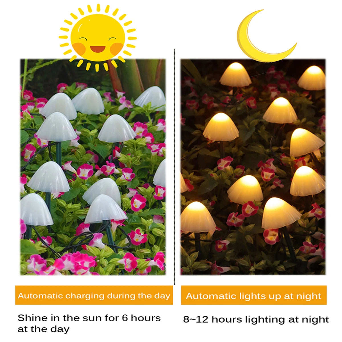 LED Solar Garden Fairy Lights | Outdoor Decorative Mushroom Lights