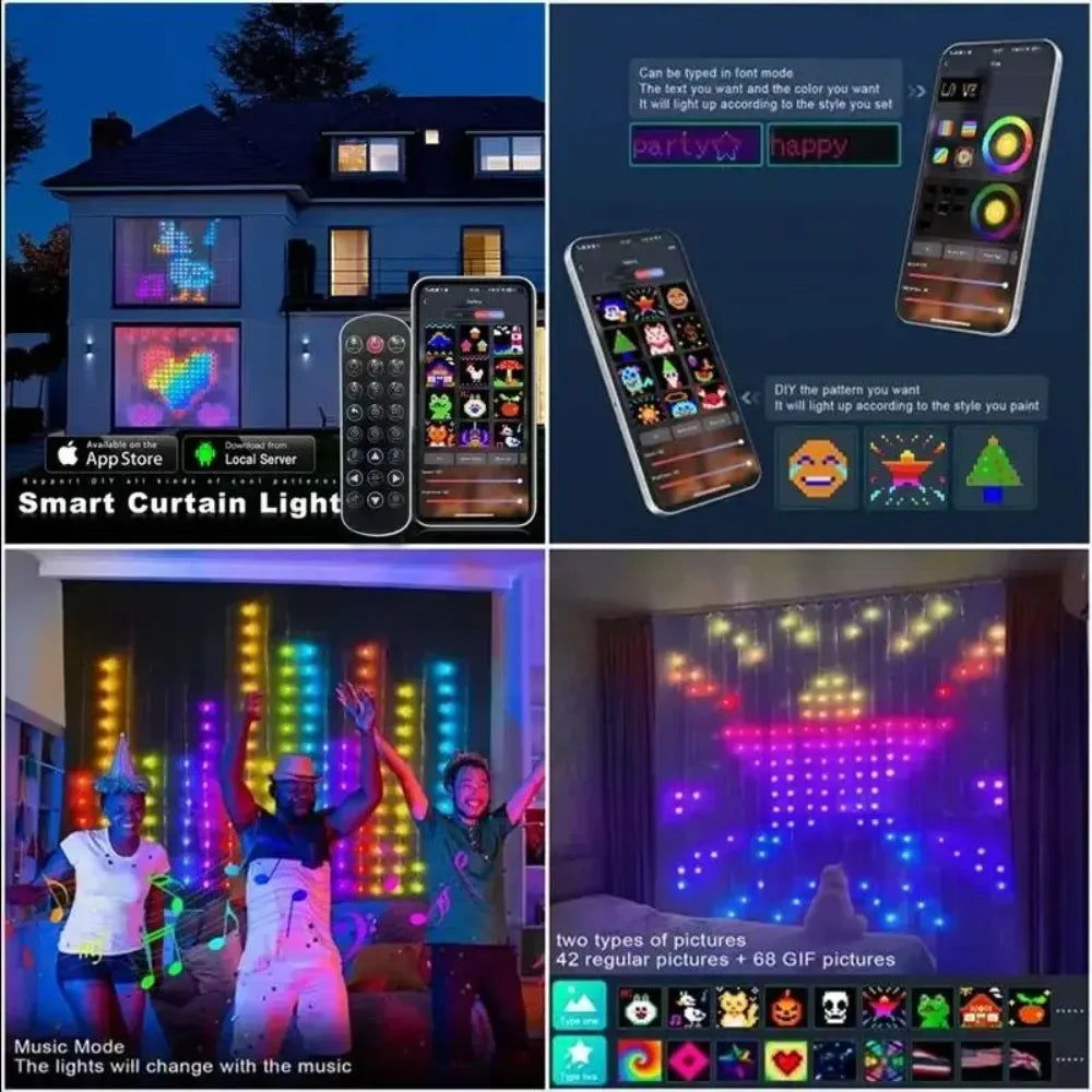 RGB LED Curtain String Lights | Waterproof Smart Fairy Lights