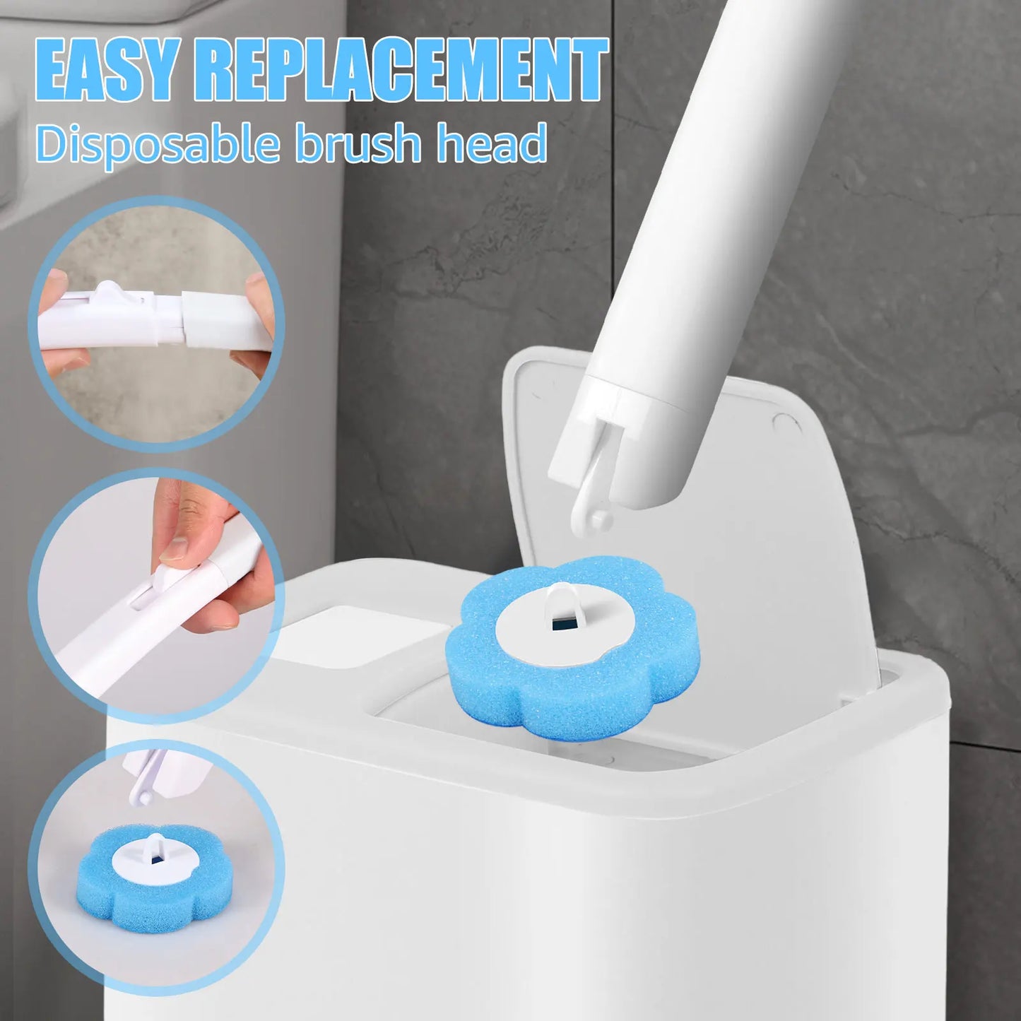 18/36Pcs Toilet Brush with Disposable Heads | Ultimate Bathroom Cleaner