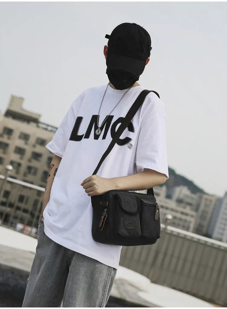 Men's Retro Canvas Shoulder Bag | Stylish Casual Messenger