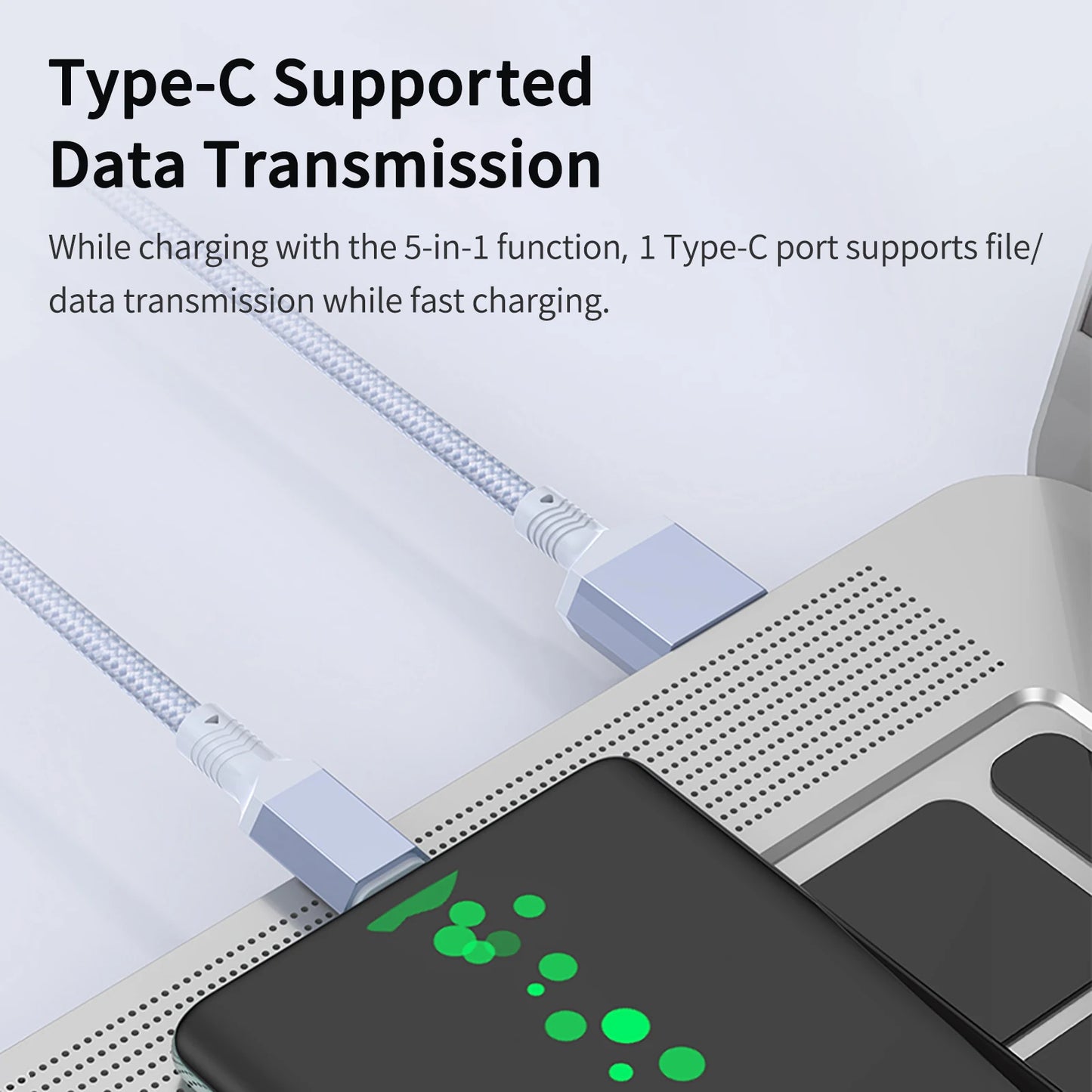 Multi Charging Cable 5 in 1 | Fast Nylon Braided USB Cord