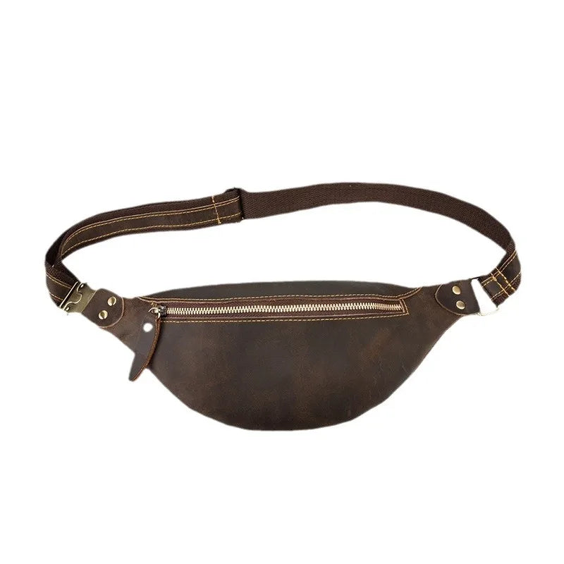 Men's RFID Anti-Theft Genuine Leather Sling Bag | Versatile Travel Pack