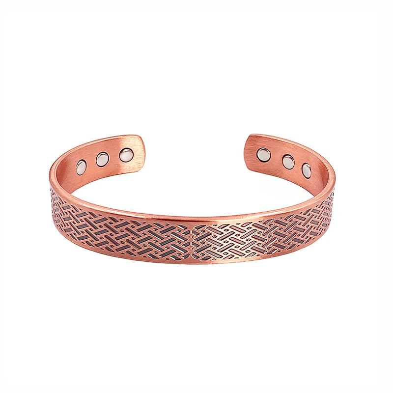 Vintage Pure Copper Magnetic Bracelet | Unisex Adjustable Cuff