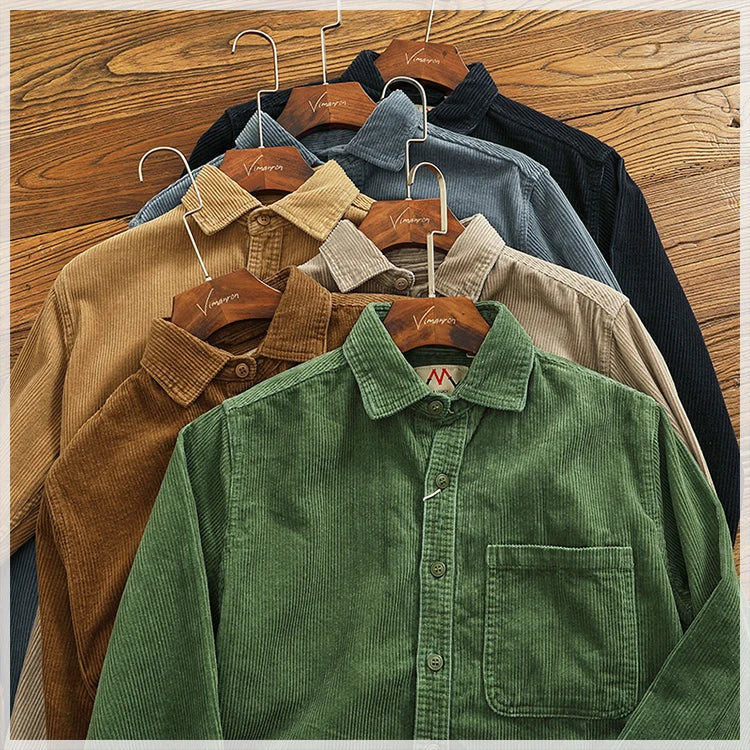 Men's Chunky Corduroy Long Sleeve Shirt | Stylish Autumn Essential
