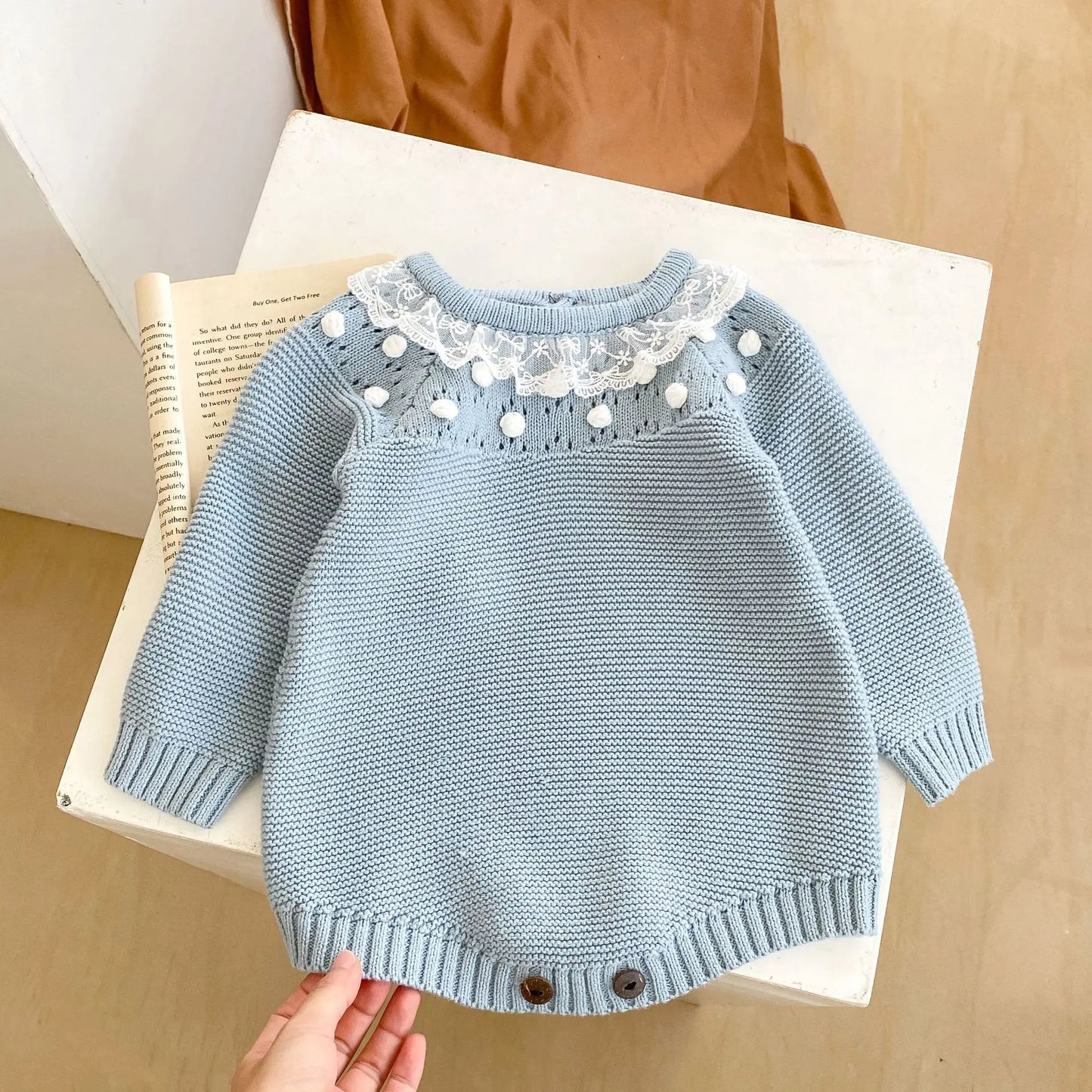 Warm Lace Baby Girl Romper | Cozy Infant Princess Jumpsuit