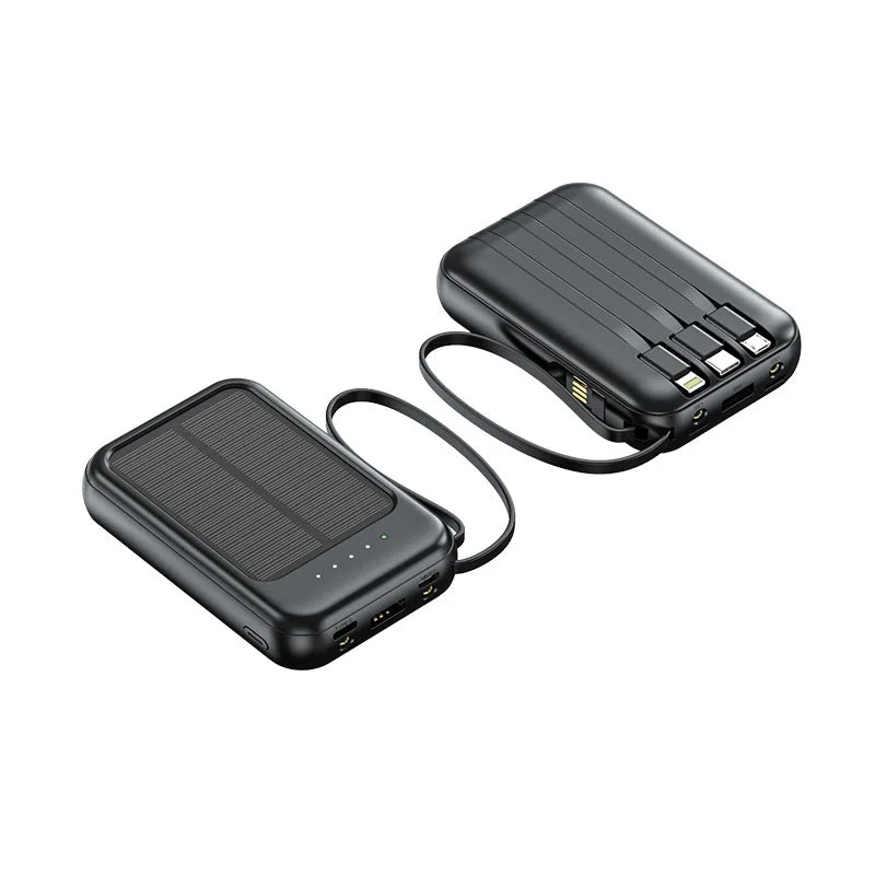 50000mAh Mini Solar Power Bank | Portable Charger with Cables