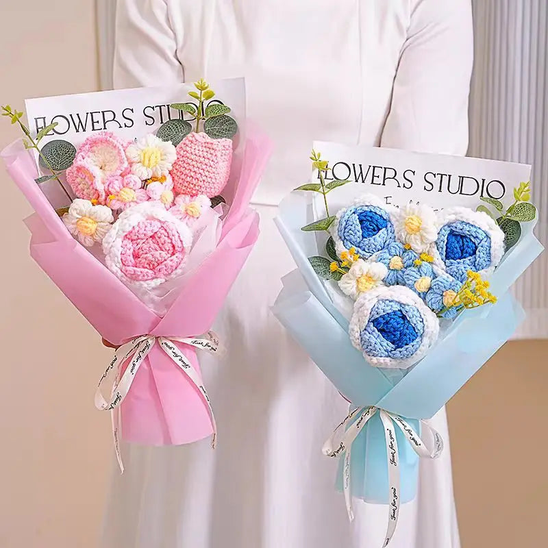Hand-Knitted Crochet Flower Bouquet | Perfect Gift for Any Occasion