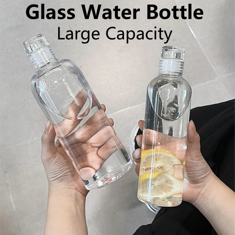 Large Capacity Glass Water Bottle with Time Marker | Outdoor Use