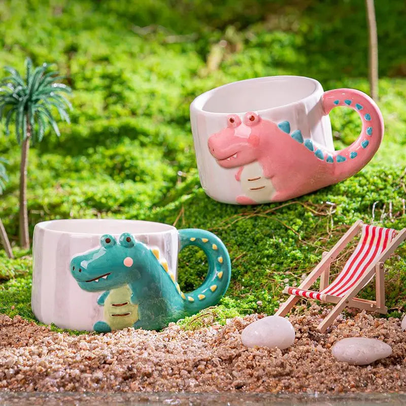 Cute Dinosaur Mug | Colorful Ceramic Coffee Cup for Home & Gifts