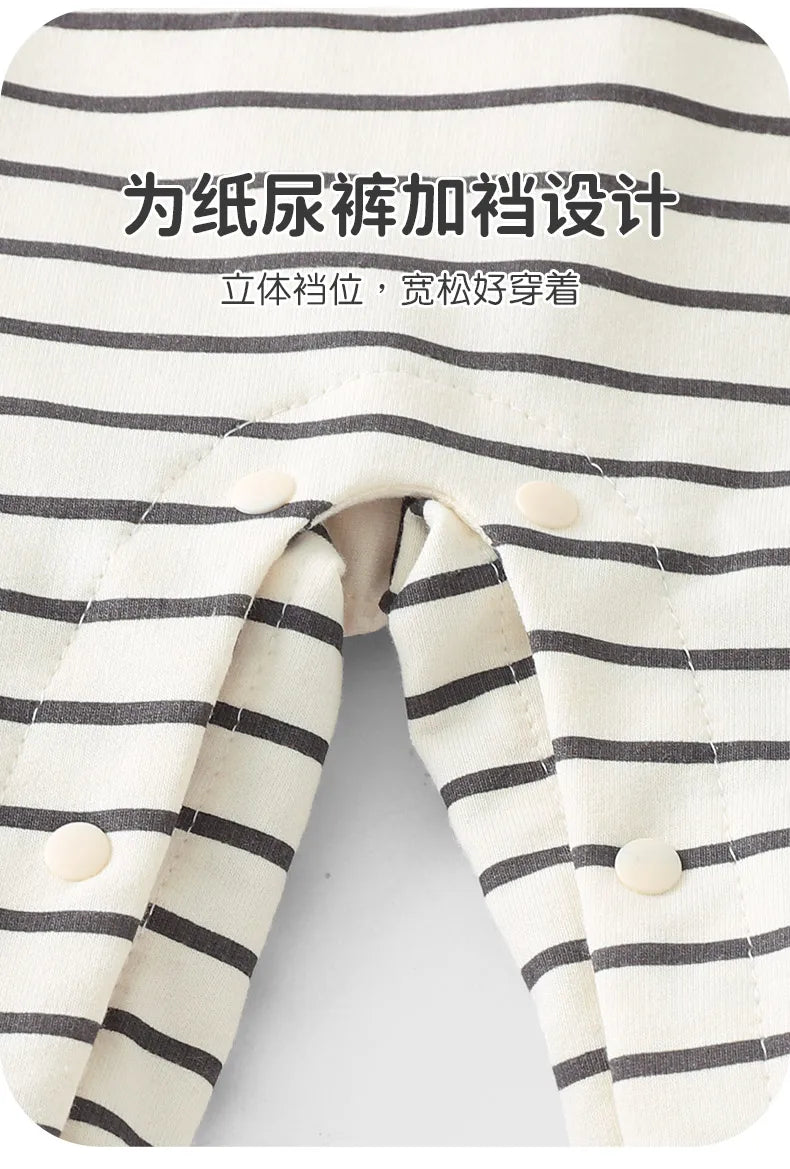 Striped Cotton Baby Romper for Newborns | Comfortable Jumpsuit