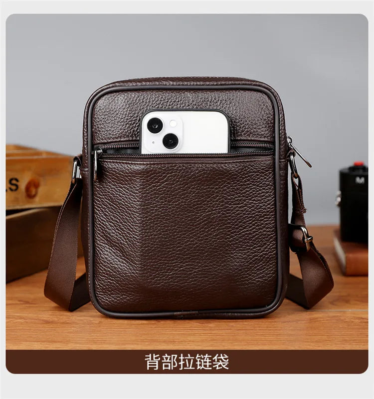 Men's Casual Sling Messenger Bag | Genuine Leather Crossbody