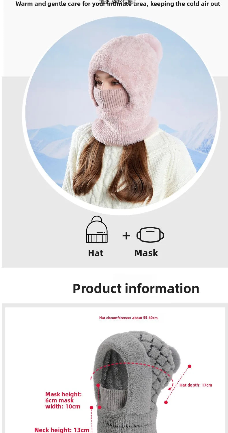 Women's 3-in-1 Fleece Lined Cycling Balaclava | Winter Windproof Hood