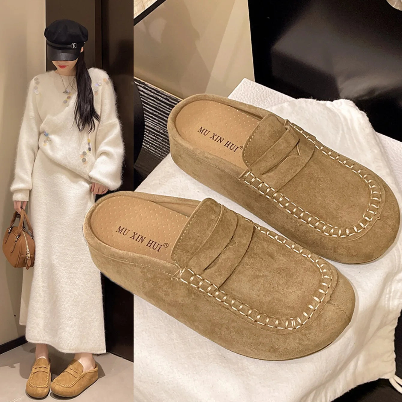 Women's Retro Anti-Slip Slippers | Cozy Flat-Bottomed Footwear