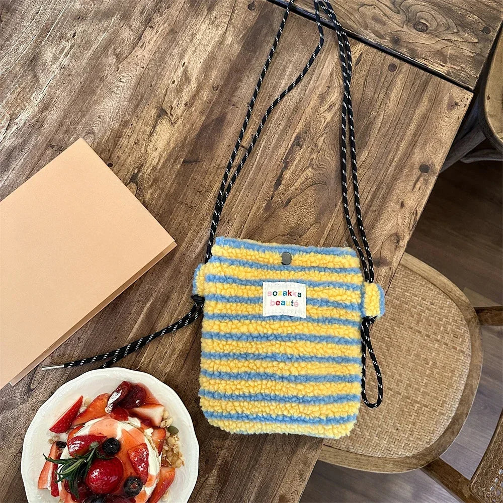 Cute Plush Dot Crossbody Bags for Women | Portable Shoulder Bag