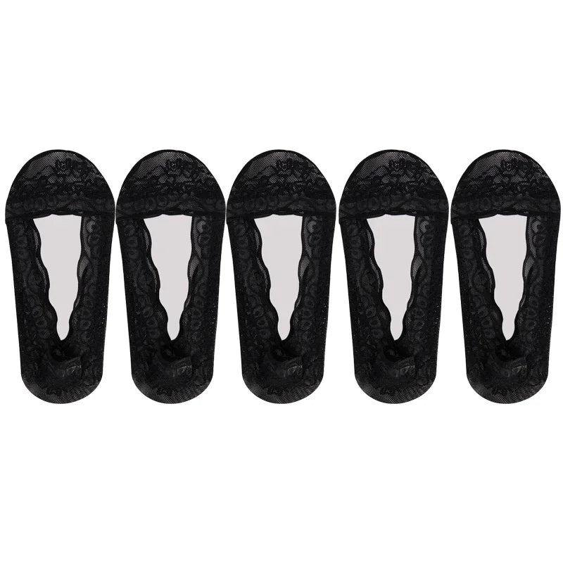 Women's Lace Invisible Summer Socks | No-Show Ankle Set