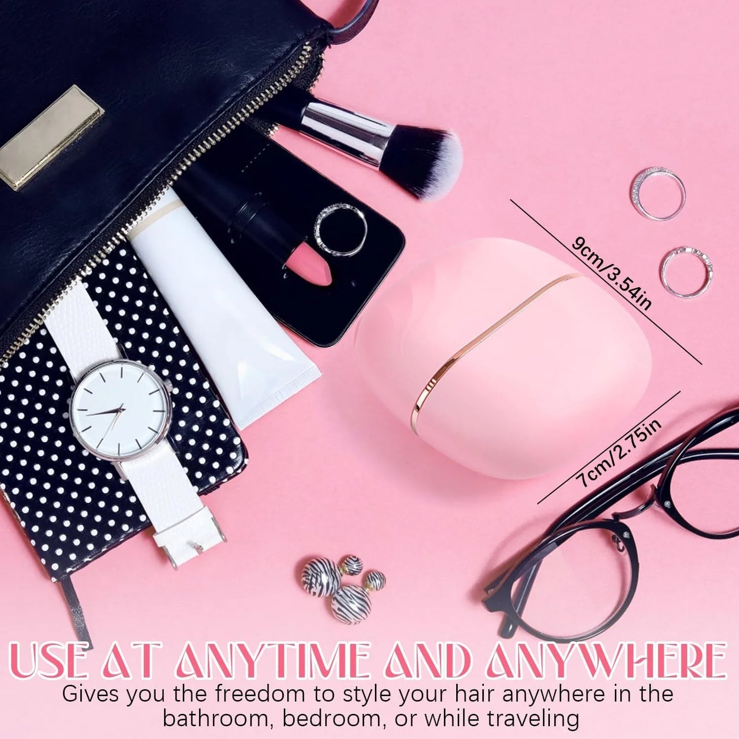 Mini Rechargeable Hair Straightener Brush | Portable & Lightweight