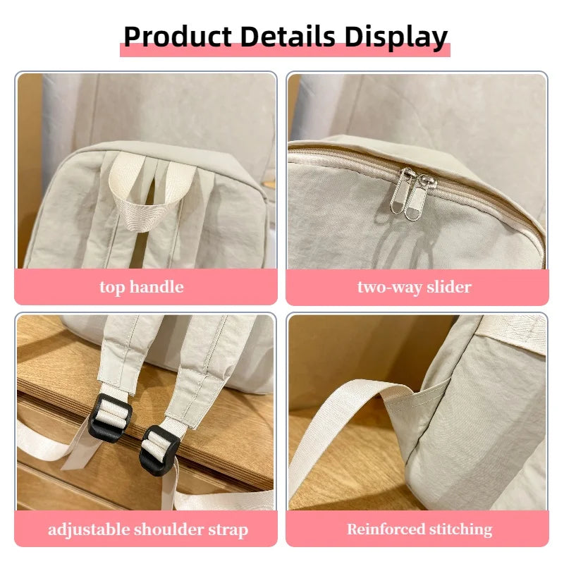 Versatile Solid Color Backpack | Large Capacity Daily Use