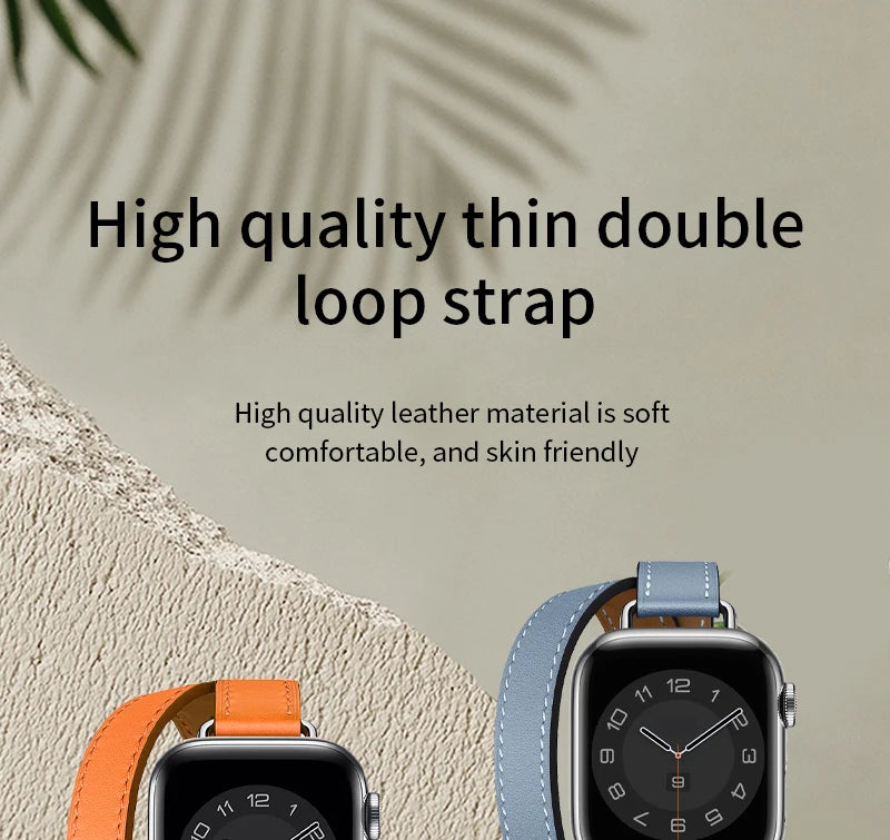 Stylish Double Tour Leather Watch Band for Women | 42mm & 41mm
