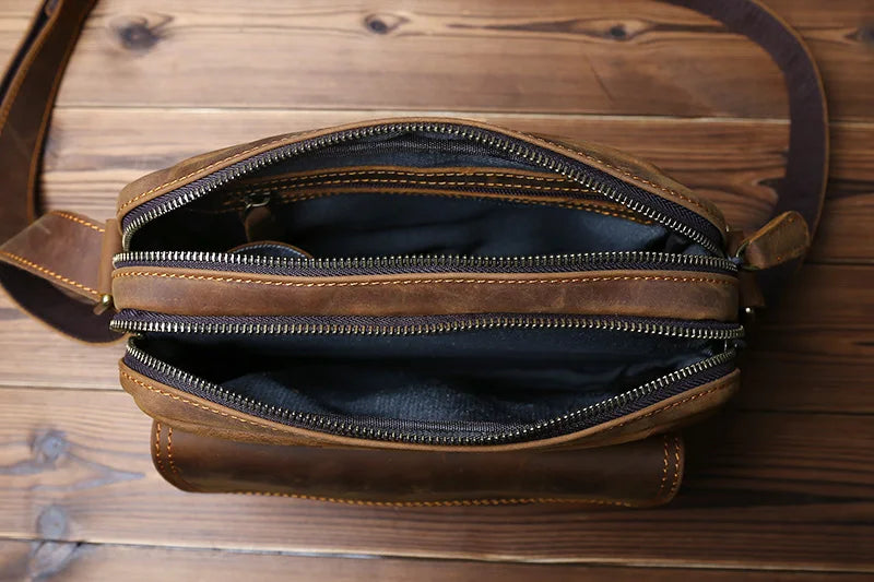 Retro Leather Messenger Bag for Men | Stylish and Functional