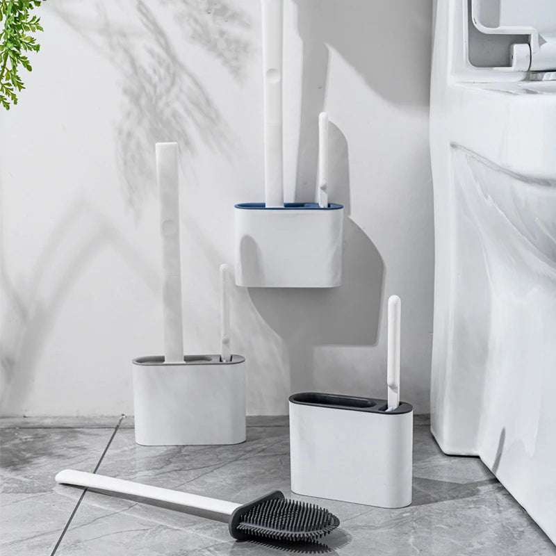 Wall Hanging Toilet Brush with Holder | Soft Bristles WC Cleaner