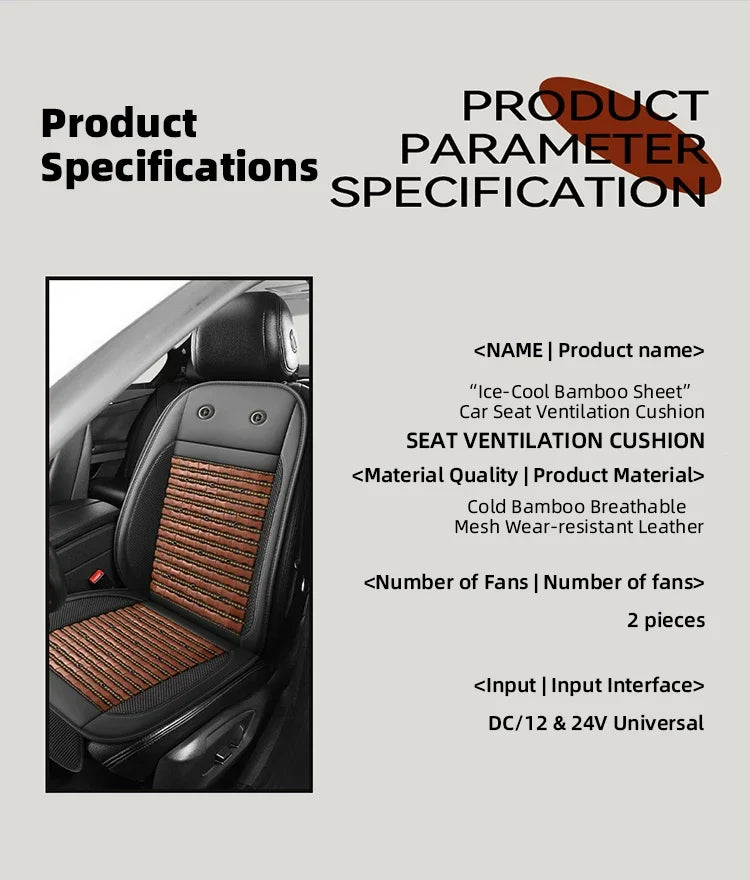 Summer Car Cooling Seat Cover with Fans | Universal Ventilation Cushion