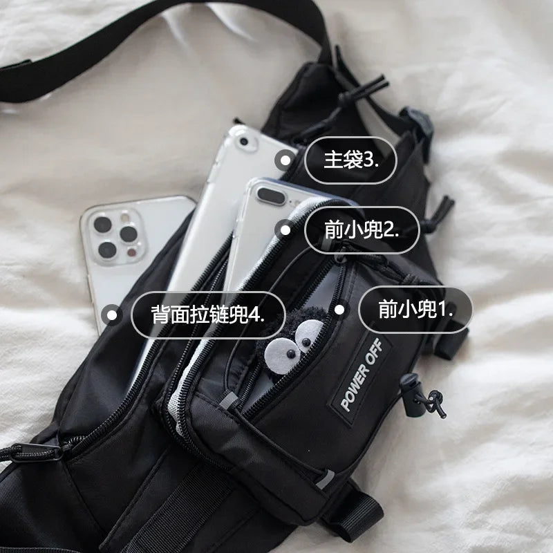 Punk Hip Hop Tactical Techwear Chest Bag Unisex Motorcycle Sport Waterproof Shoulder Crossbody Bags Outdoor Casual Fanny Pack 가방