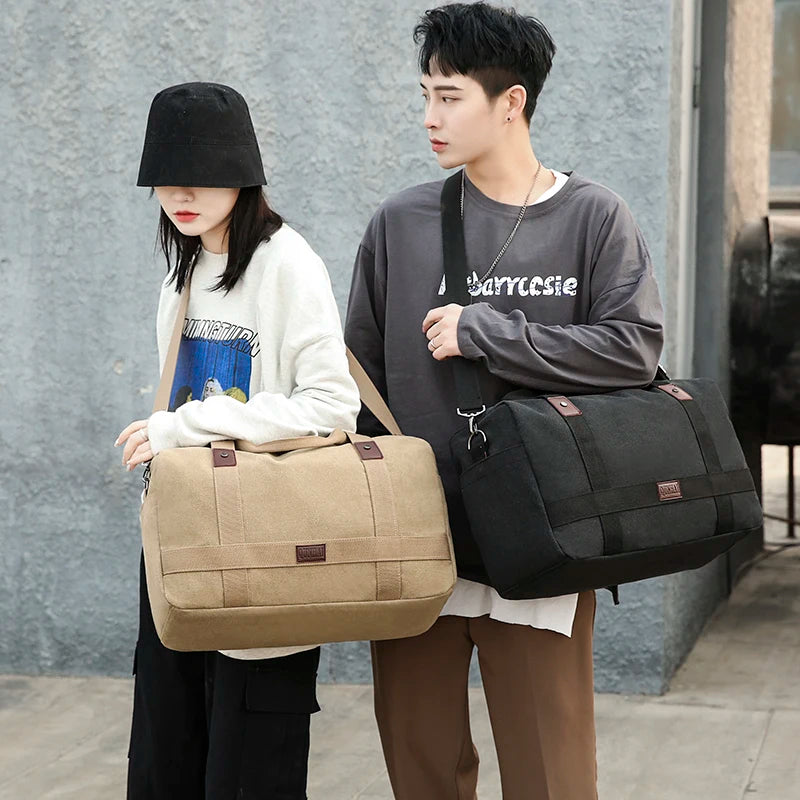Men's Versatile Canvas Travel Bag | Large Capacity Weekend Duffel