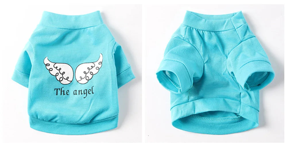 Angel Pattern Puppy Dog T-shirt | Cute Summer Pet Vest for Dogs
