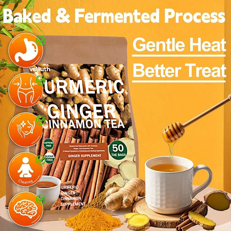 Caffeine-Free Turmeric Ginger Herbal Tea | Natural Healing Blend