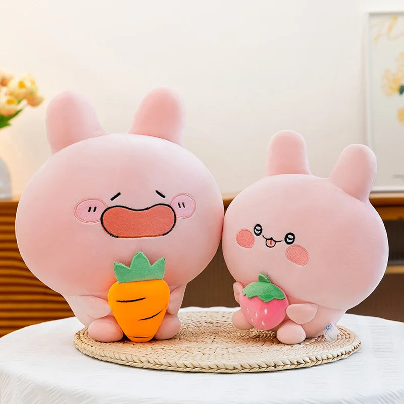 Large Pink Rabbit Plush Toy | Funny Expression Kids Stuffed Animal