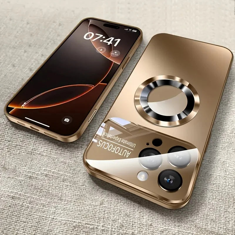 Stylish Titanium Metallic Magnetic Phone Case for iPhone Models