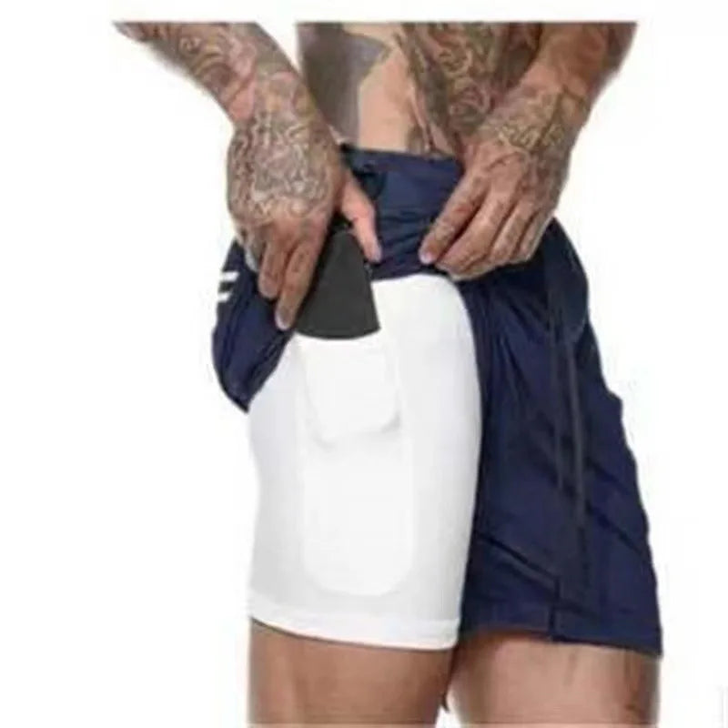 Men's 2 in 1 Compression Shorts | Quick Dry Gym & Running Shorts