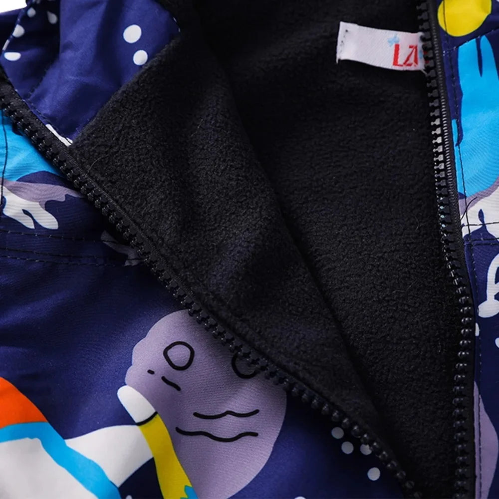 Conjunto infantil de chubasquero y pantalones impermeables con diseño de dinosaurio y unicornio