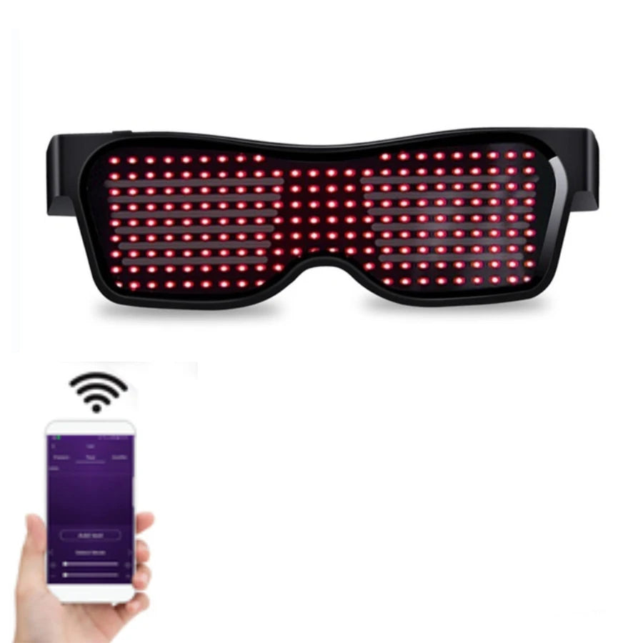 Bluetooth LED Glasses | Rechargeable Smart Glasses for Parties