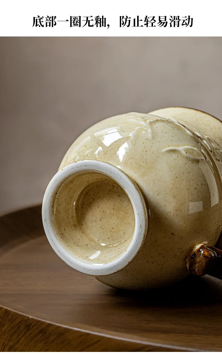 Medieval Relief Tall Ceramic Mug | Eco-Friendly Coffee & Water Cup